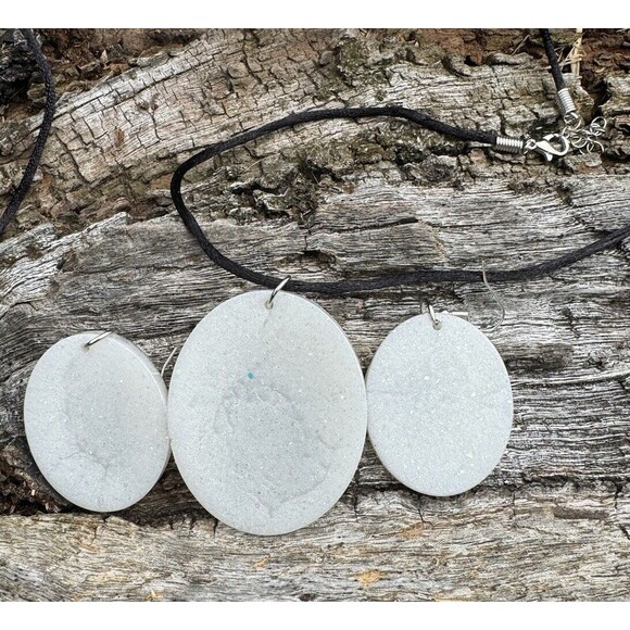 Cute Baseball Epoxy And Rhinestone Necklace Matching Earrings Oval Jewelry Set - Picture 5 of 6